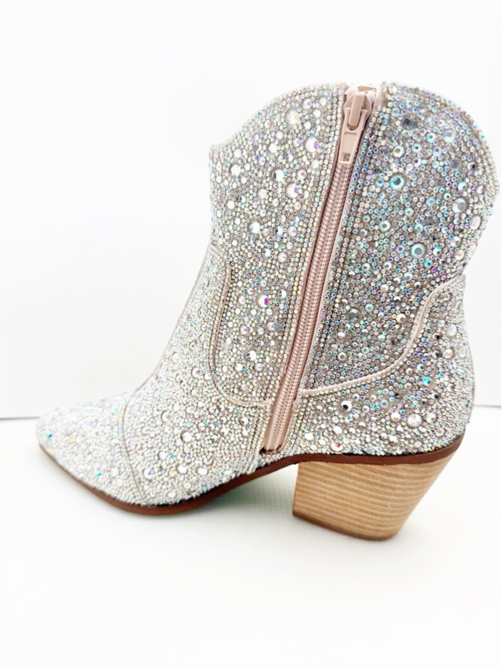 🆕{BETSEY JOHNSON} Blue DIVA Rhinestone Embellished Western Bootie - Picture 3 of 16